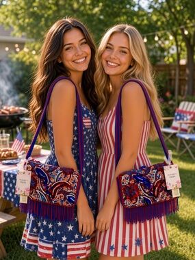 JULY 4TH - SET x2 - VIRAL BEADED BAGS MATCHING - RED, WHITE, AND BLUE 2026